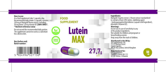 Hepatica Lutein Max 250Mg | 90 Vegan Capsules | High Strength Vision, Eye Health & Macular Support | 3Rd Party Lab Tested | Non-Gmo & Gluten-Free