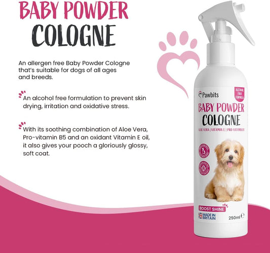 Baby Powder Cologne for Dogs 250ml - Long-Lasting Deodoriser & Conditioner for Pets?M0546