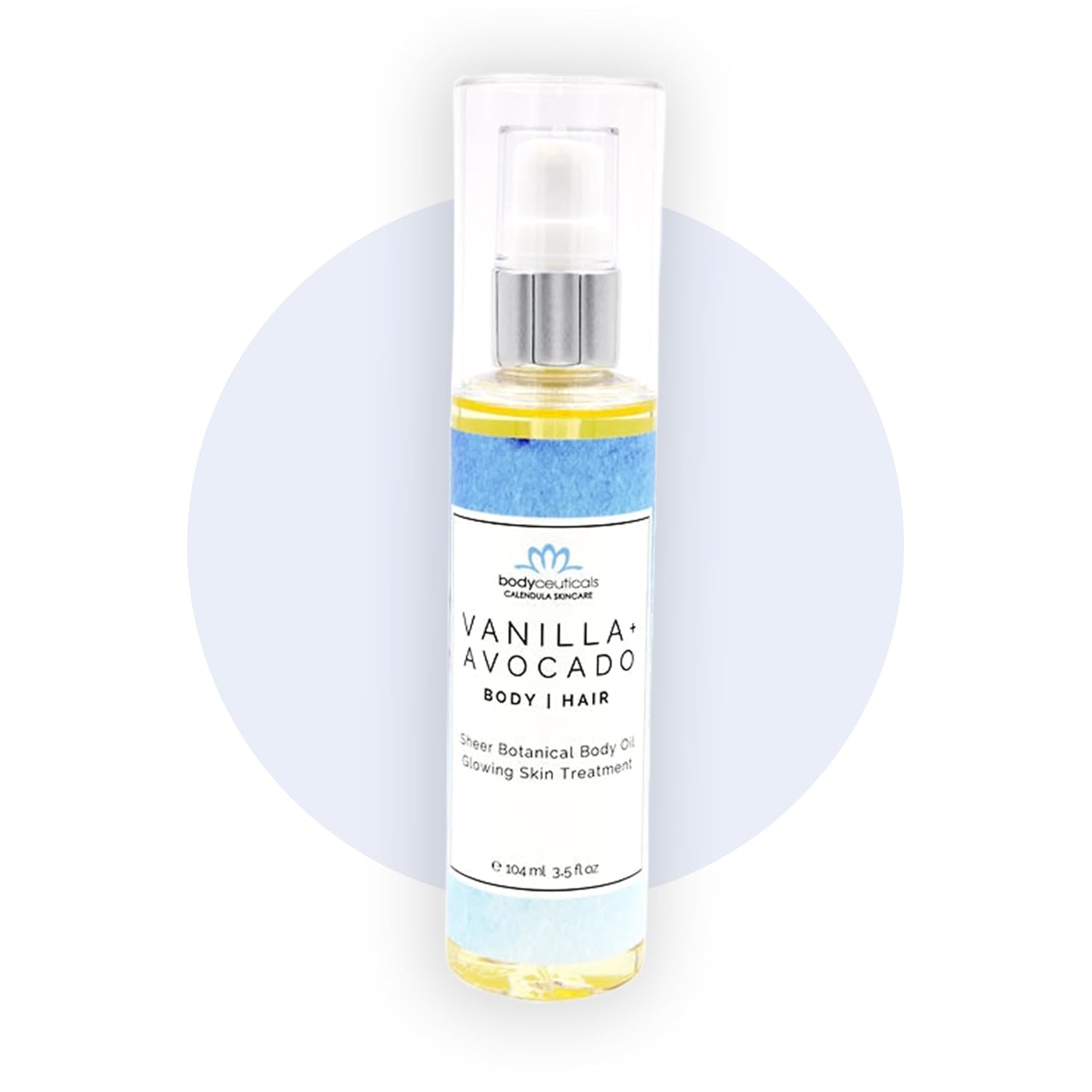 Vanilla And Avocado Body And Hair Oil With Jojoba And Olive – Vegan, Non-Gmo, Food Grade, Gluten-Free, Wheat-Free – 3.5 Oz Pump Bottle