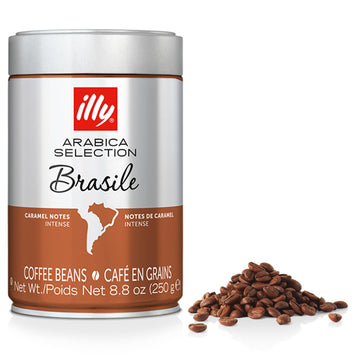 illy Whole Bean Coffee - Perfectly Roasted Whole Coffee Beans – Brasile Bold Roast - Notes of Caramel – Mild & Balanced - 100% Arabica Coffee - No Preservatives – 8.8 Ounce