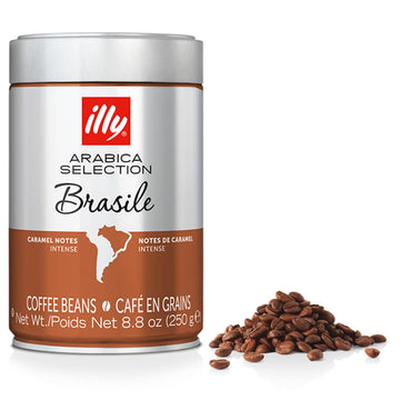 Illy Whole Bean Coffee - Perfectly Roasted Whole Coffee Beans – Brasile Bold Roast - Notes Of Caramel – Mild & Balanced - 100% Arabica Coffee - No Preservatives – 8.8 Ounce