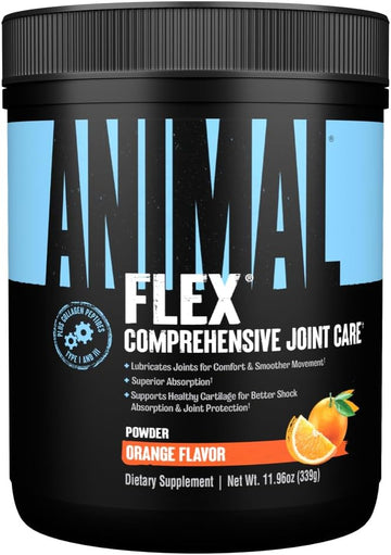 Animal Flex Powder - Joint Support Supplement For Pain Relief, Repair And Restore Muscles With Turmeric, Glucosamine, Chondroitin, Msm, Collagen And Boswellia, Great Tasting Orange Flavor, 30 Scoops