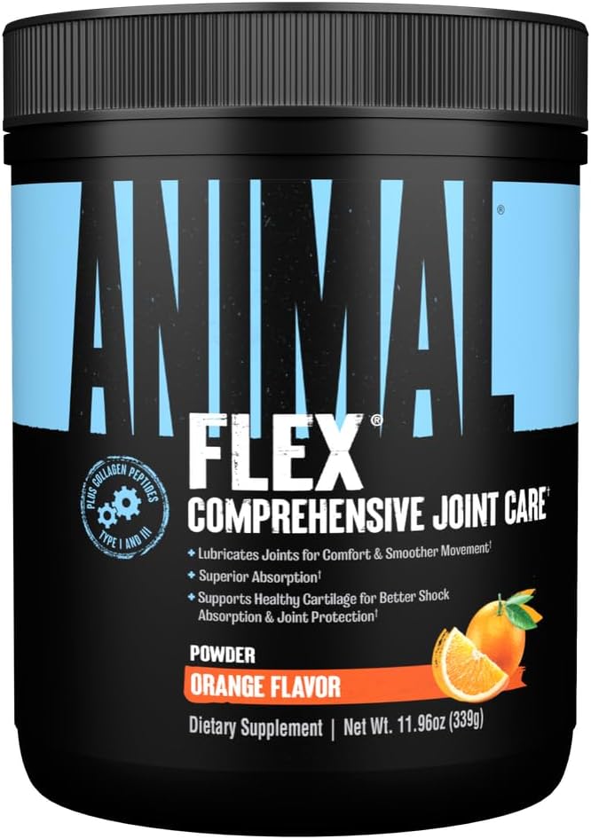 Animal Flex Powder - Joint Support Supplement For Pain Relief, Repair And Restore Muscles With Turmeric, Glucosamine, Chondroitin, Msm, Collagen And Boswellia, Great Tasting Cherry Flavor, 30 Scoops