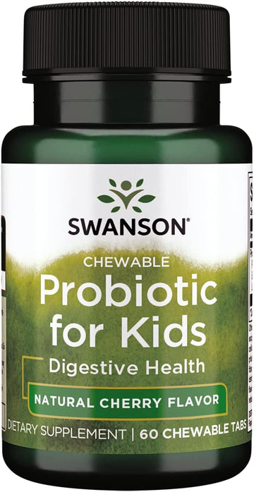 Swanson Probiotic For Kids Natural Cherry Flavored 3 Billion Cfu 60 Chwbls