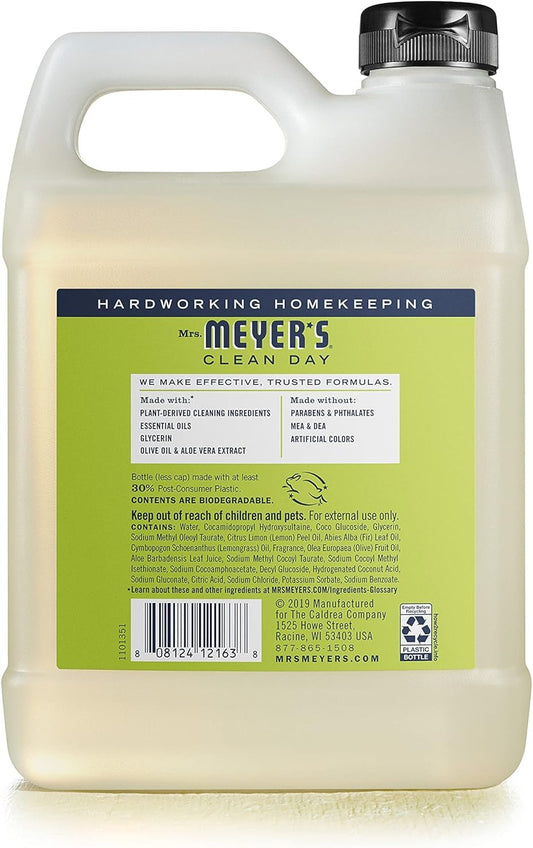 Mrs. Meyer'S Clean Day Hand Soap Refill, Made With Essential Oils, Biodegradable Formula, Lemon Verbena, 33 Fl. Oz - Pack Of 2