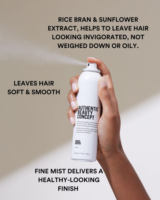 Authentic Beauty Concept Glow Touch | Finishing Spray | Shine Spray | Soft & Smooth Finish | All Hair Types | Vegan & Cruelty-Free | Silicone-Free | 5 Oz