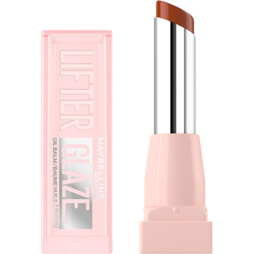 Maybelline Lifter Glaze Oil Balm With Hyaluronic Acid And Hydrating Oil Blend, Lip Balm With 24Hrs Of Smooth, Moisturizing Shine, Espresso Kiss (Sheer Deep Brown Nude)