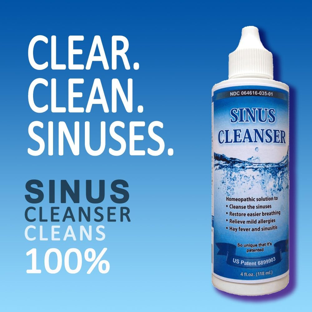 Sinus Cleanser - Natural Nasal Cleaner For Allergies, Congestion Relief, Stuffy Nose, Sinusitis, Colds, 4 Fl.Oz. : Health & Household