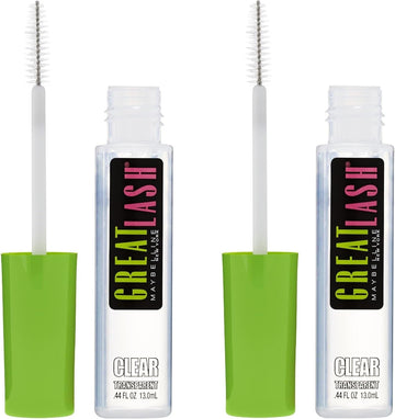 Maybelline Great Lash Clear Mascara, Conditioning Formula For Lashes And Eyebrows For A Natural Eye Makeup Look, 2 Count