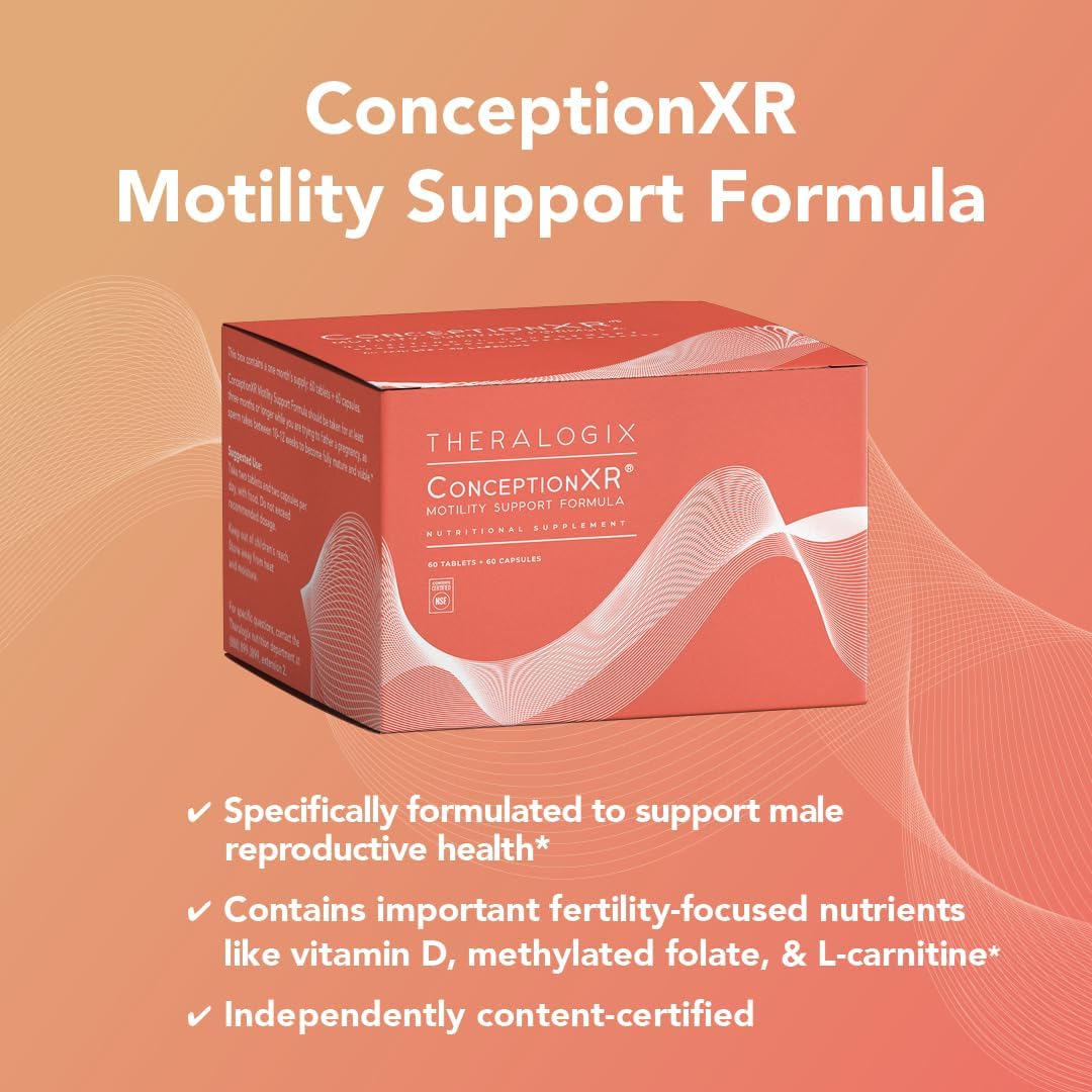 Theralogix ConceptionXR Motility Support Formula - Men's Preconception Vitamins for Fertility Support - Male Fertility Supplements for Sperm Health* - NSF Certified - 60 Tabs + 60 Caps (30-Day Supply) : Health & Household