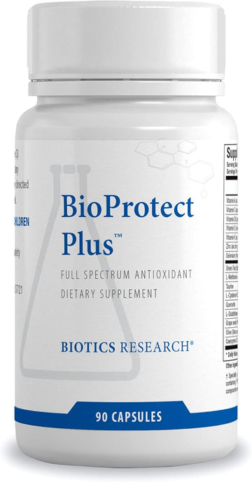 Biotics Research Bioprotect Plus Protects Body From Oxidative Damage, Supports Overall Health, Immune Health, Cardiovascular Health. Glutathione, Coq10, Taurine, Sod, Catalase 90 Capsules