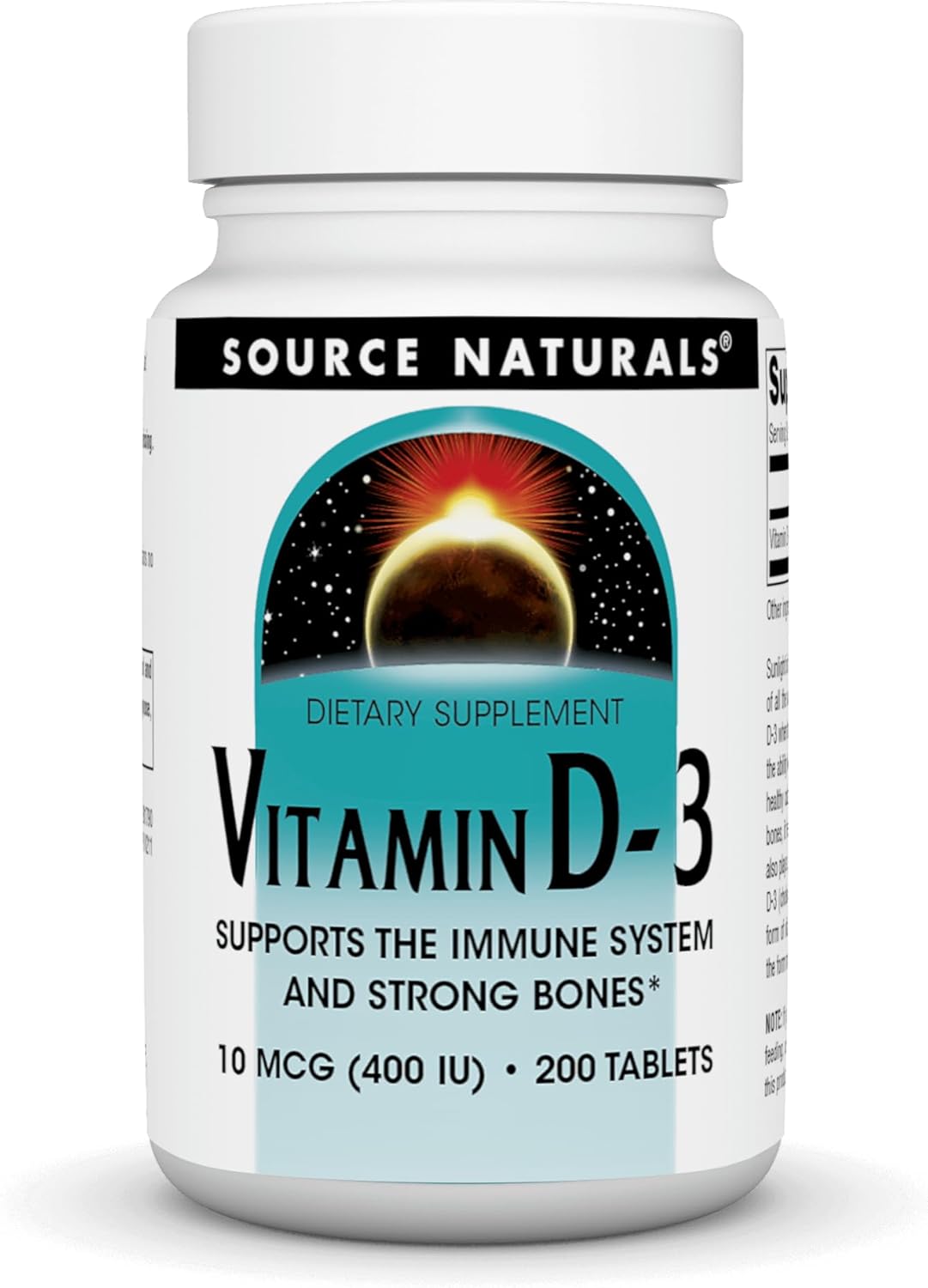 Source Naturals Vitamin D-3 400 Iu 200 Tablets