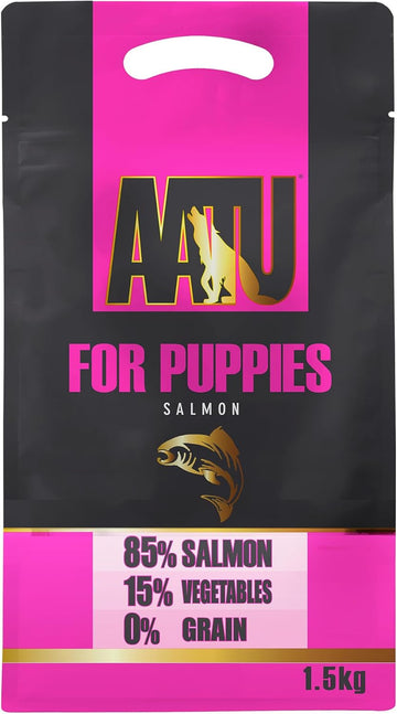 AATU 85/15 Complete Dry Puppy Food, Salmon 1.5kg - Dry Food Alternaitve to Raw Feeding, High Protein. No Nasties, No Fillers?AP1