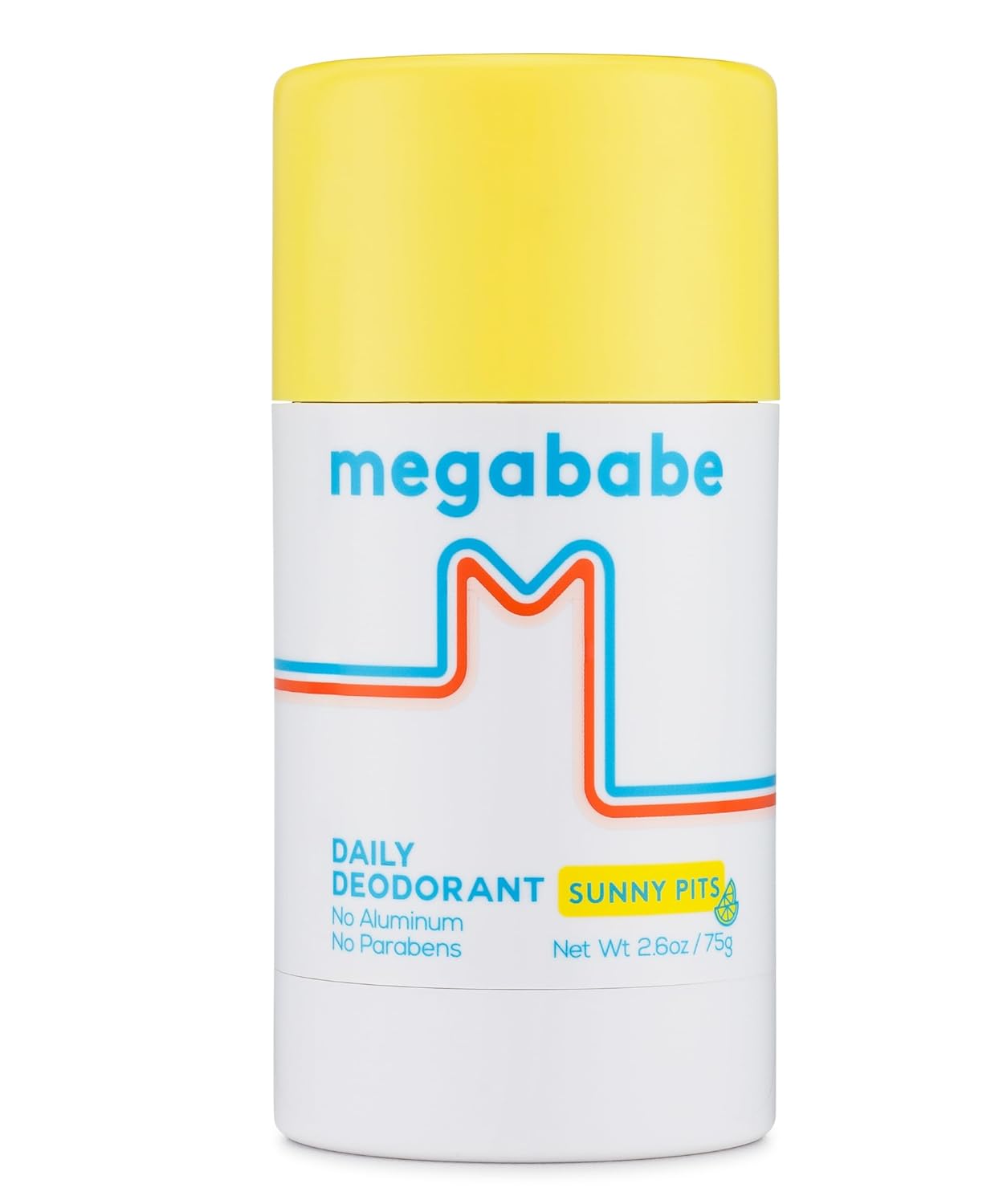 Megababe Daily Deodorant - Sunny Pits | Aluminum-Free, Clear & Clean | 2.6 Oz