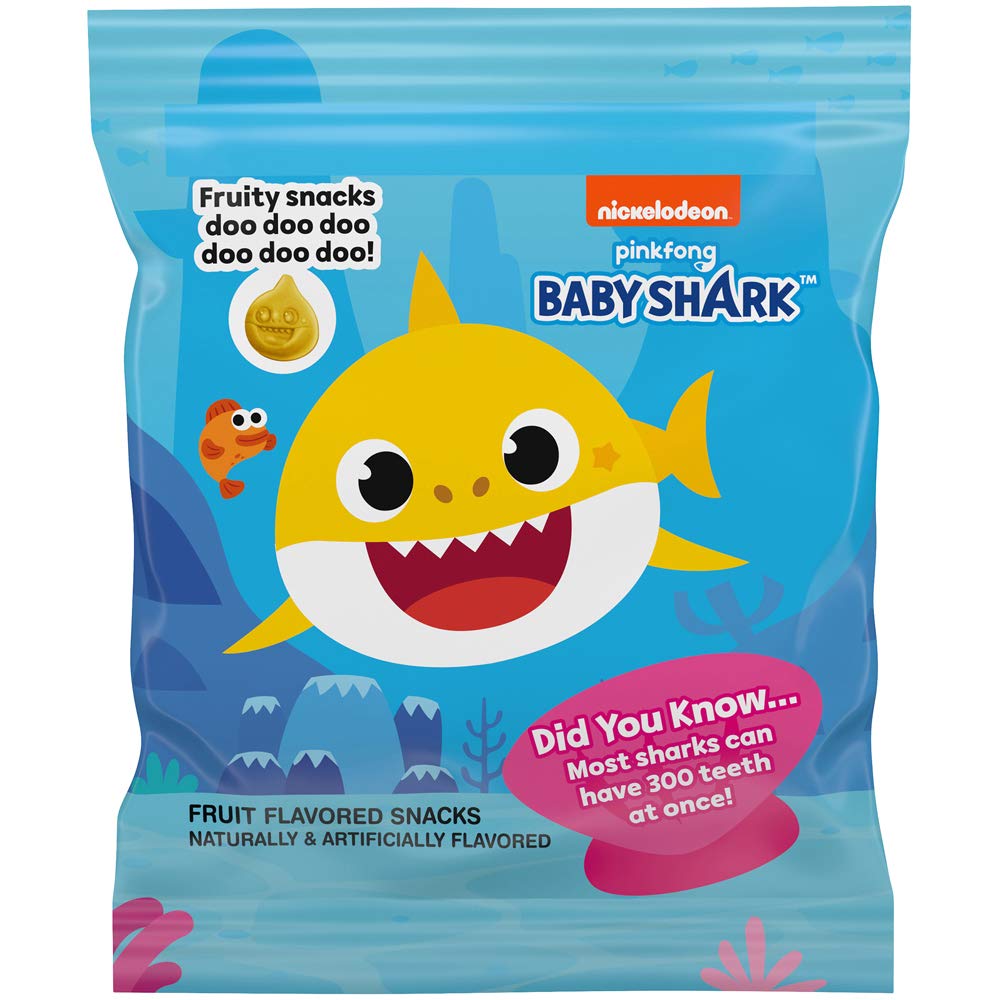Funables Fruit Snacks, Baby Shark Shaped Fruit Flavored Snacks, 0.8 Ounce Pouches (Pack of 30)