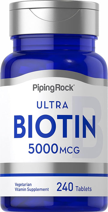 Piping Rock Biotin 5000mcg | 240 Tablets | Beauty Vitamin Supplement | Vegetarian, Non-GMO, Gluten Free