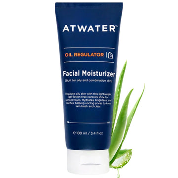 Atwater Mens Face Moisturizer With Oil Control Complex, Unscented Lightweight Formula - Mens Face Lotion For Oily Skin That Hydrates And Controls Shine - 3.4 Oz