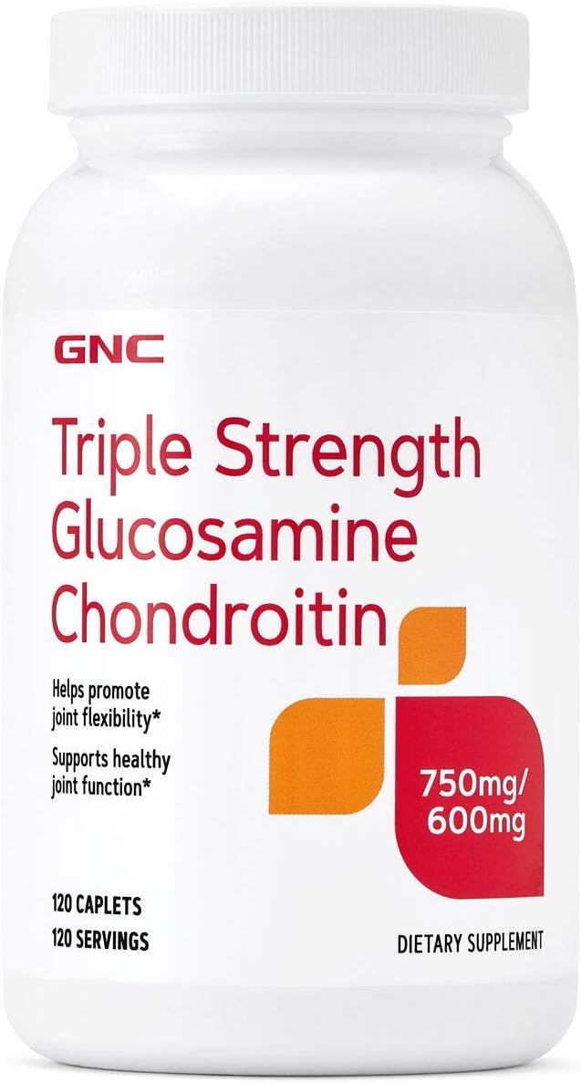 Gnc Triple Strength Glucosamine Chondroitin 750Mg/600Mg, 120 Caplets, Supports Healthy Joint Function