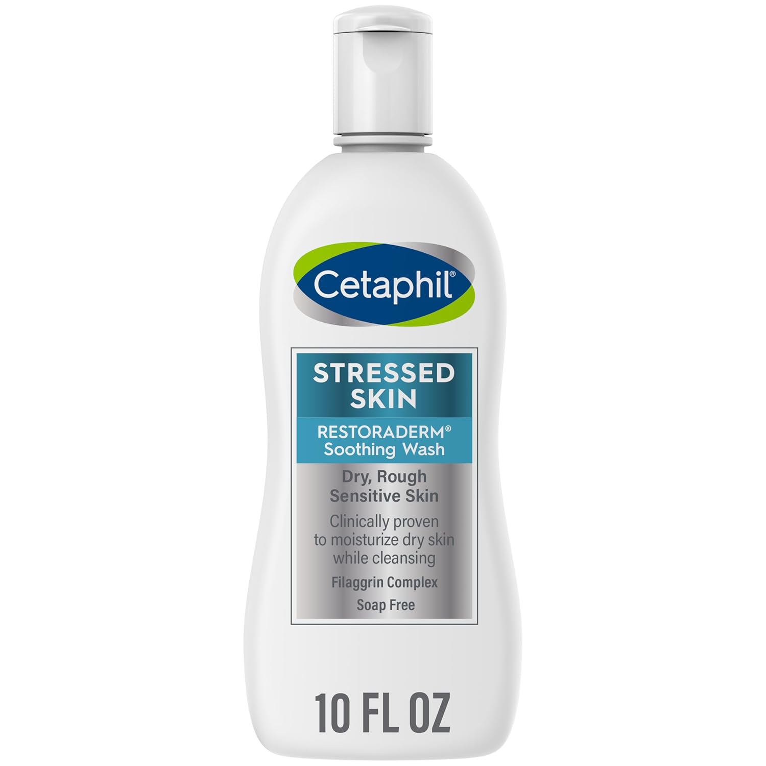 Cetaphil Restoraderm Soothing Wash, 10 Fl Oz, Soothes Dry, Stressed Skin, Hypoallergenic, Soap & Paraben Free, National Eczema Association Endorsed