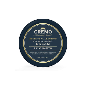 Cremo Beard & Scruff Cream, Palo Santo (Reserve Collection), 4 Oz - Soothe Beard Itch, Condition And Offer Light-Hold Styling For Stubble And Scruff (Product Packaging May Vary)