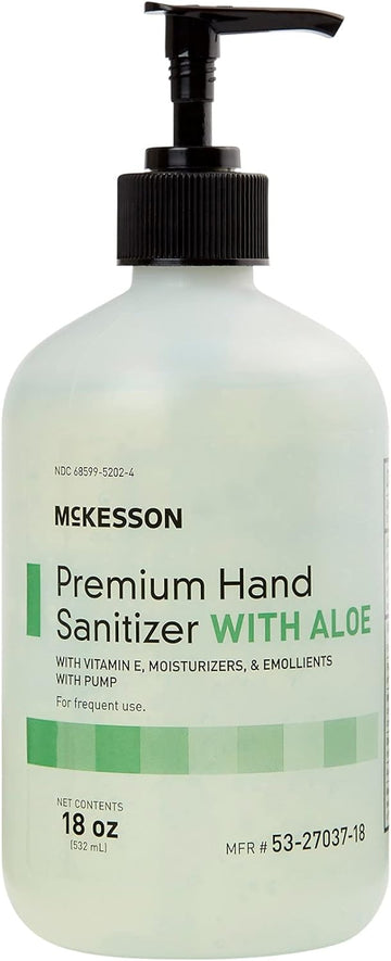 McKesson Gel Hand Sanitizer with Aloe, Cleanse and Moisturize Hands - Spring Water Scent, 18 oz Pump Bottle, 1 Count, 12 Packs, 12 Total