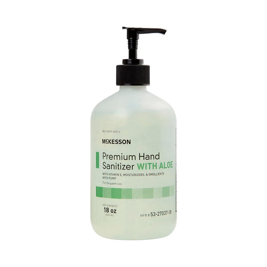 Mckesson Gel Hand Sanitizer With Aloe, Cleanse And Moisturize Hands - Spring Water Scent, 18 Oz Pump Bottle, 1 Count, 3 Packs, 3 Total