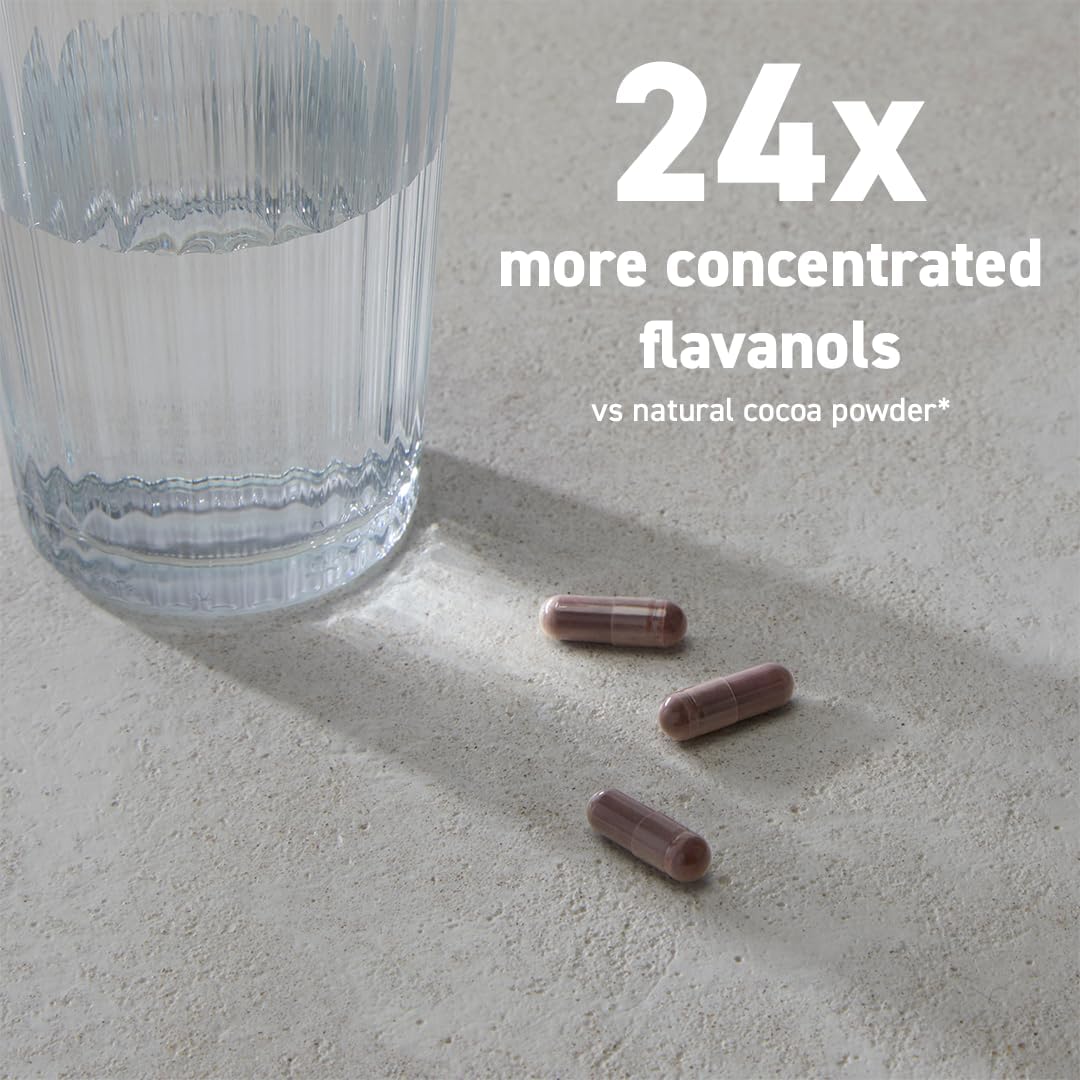 Cocoavia Memory+ Brain Supplement, Clinically Proven Memory And Brain Booster, Plant Based Supplement, Sugar Free, Gluten Free, Vegan, 750 Mg Cocoa Flavanols Capsules, 30 Day Supply : Health & Household