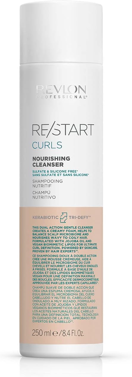 REVLON PROFESSIONAL Professional RE/START Curls Nourishing Cleanser for Hair (250ml) Shine & Definition, Sulfate Free Silicone, Unisex, Beige : Amazon.co.uk: Beauty