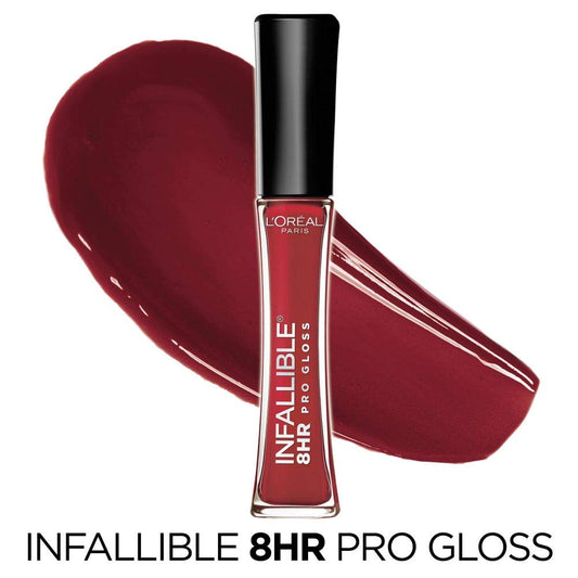 L’Oréal Paris L’Oreal Paris Makeup Infallible 8 Hour Lip Gloss, Comfortable & Hydrating Formula, Rebel Red, 0.5 Fl.Oz