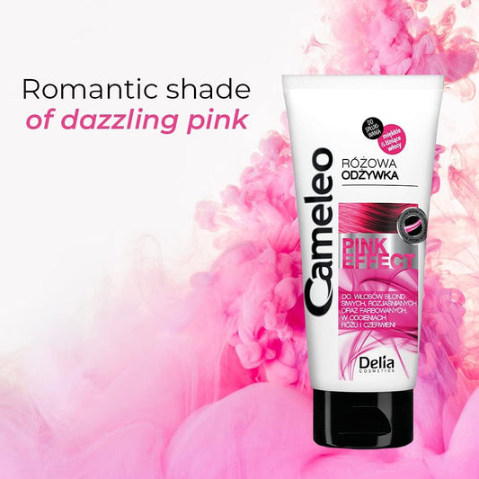 Cameleo - Pink Effect Conditioner With Grapefruit Extract For Blonde, Bleached, Red & Pink Dyed Hair - Soft & Shine Hair With Rose Highlights - No Parabens, Salt - 200 Ml, Pack Of 1