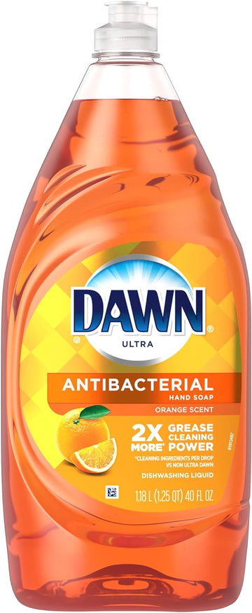 Dawn® Ultra Antibacterial Hand Soap Dishwashing Liquid Dishwashing Soap, Orange Scent, 40 Oz Bottle