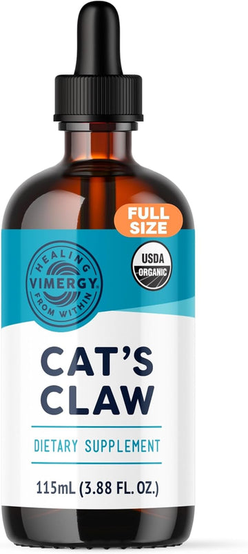 Vimergy Usda Organic Cat’S Claw Extract, 57 Servings – Alcohol Free Cats Claw Tincture - Supports A Healthy Immune System - Gluten-Free, Non-Gmo, Kosher, Vegan & Paleo Friendly (115 Ml)