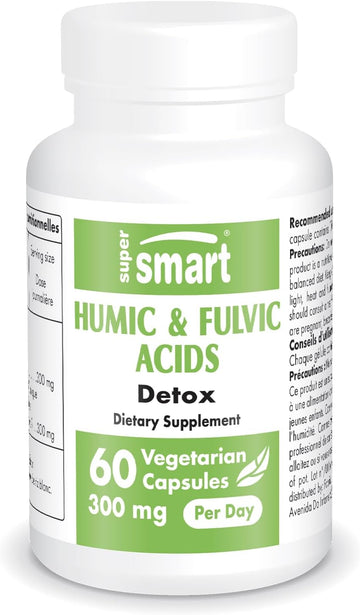 Supersmart - Humic And Fulvic Acid Supplement 300Mg Per Day (Patented & High Strength) - Fulvic Humic Mineral Blend | Non-Gmo & Gluten Free - 60 Vegetarian Capsules