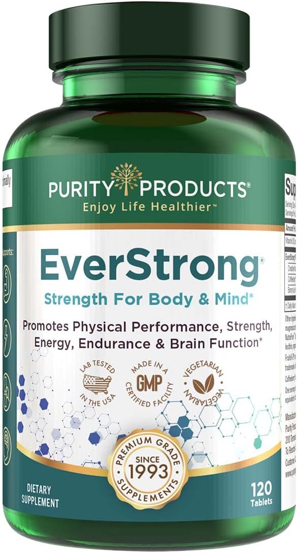 Purity Products EverStrong - Muscle Matrix Blend - Creatine Monohydrate - Boron (FruiteX-B PhytoBoron) - CoffeeBerry Extract - Boosted with 1000 IU Vitamin D - 120 Tablets from