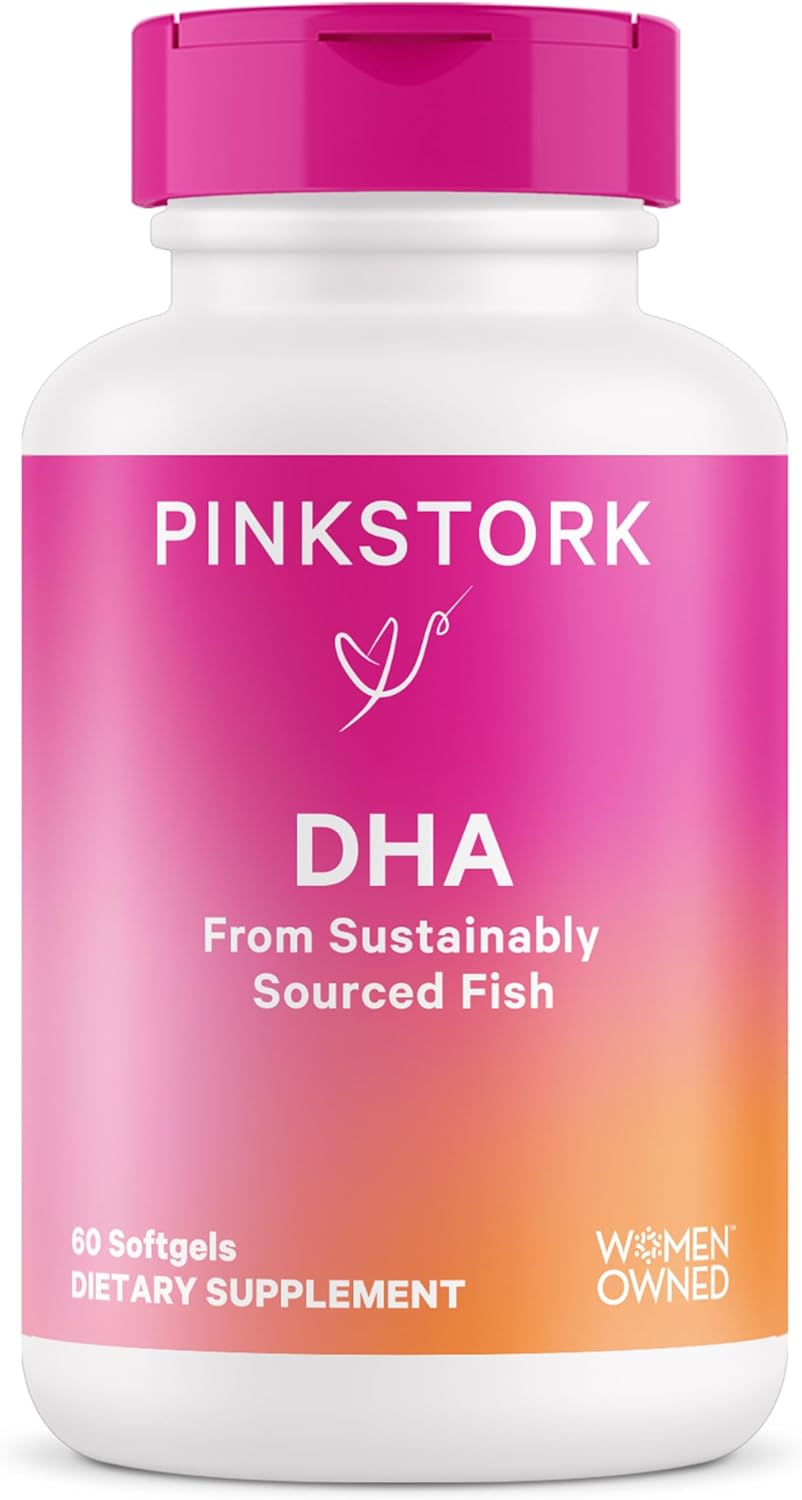 Pink Stork Prenatal Dha - 540 Mg Omega 3 Fish Oil Supplements With Dha And Epa, Pregnancy And Postpartum Essentials For Cognitive Health + Fetal Development - 60 Softgels - Packaging May Vary