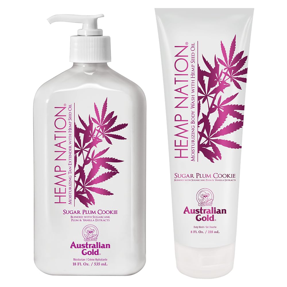Ausrialian Gold Vanilla Pineapple Hemp Nation Moisturizing Tan Extender Lotion, 18 Fl. Oz. | Hemp Seed Oil,70936-16Oz