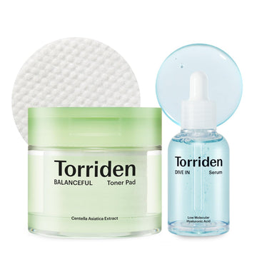 Torriden Dive In Serum 1.69 Fl.Oz. + Balanceful Toner Pad (60 Pads) | Daily Exfoliating Pads With Pha And Lha | Deep Hydrating Serum With 5D Low Molecular Hyaluronic Acid | Korean Skin Care