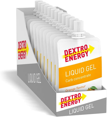 Dextro Energy Lemon Energy Gel | Non-Sticky Fast Acting Drinkable Liquid Energy | A Quick Burst Of Glucose With Caffeine | 28G Of Carbohydrates | For Running Or Cycling | Vegan I Pack Of 12