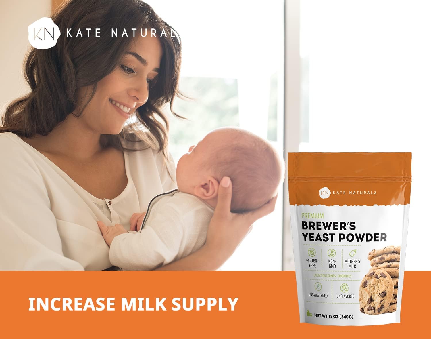 Brewers Yeast Powder for Lactation to Boost Mother's Milk - Kate Naturals. Brewer's Yeast Powder for Lactation Cookies. Gluten Free & Non-GMO Lactation Supplement. Edible for Dogs & Ducks (12oz) : Grocery & Gourmet Food