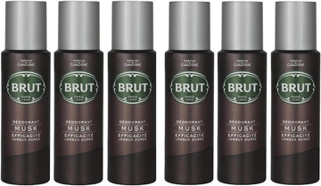 Brut Deodorant Body Spray Musk Long Duree 200Ml Six Pack By Brut