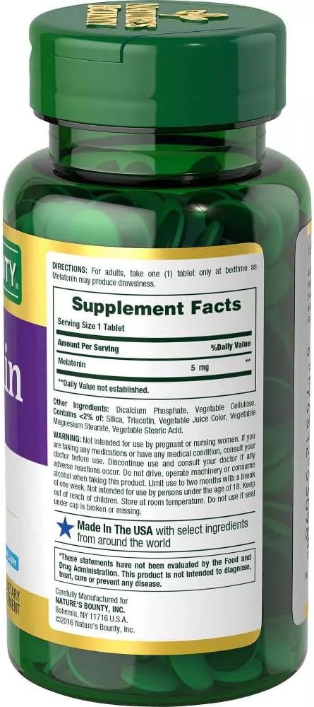 Nature'S Bounty Melatonin 5 Mg Bi-Layer Tablets 60 Ea (Pack Of 6)