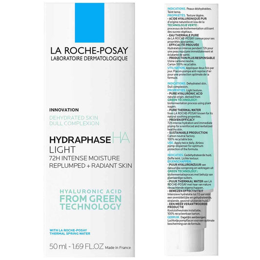 La Roche-Posay Hydraphaseha Light Face Moisturizer, Hyaluronic Acid Face Moisturizer With 72Hr Hydration, Oil Free & Non-Comedogenic, 50 Ml, 1.69 Fl. Oz