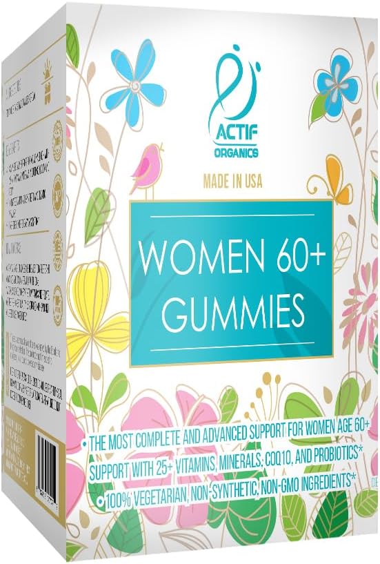 ACTIF Women Age 60+ Gummies with 25+ Advanced Factors and Probiotics - Non GMO, Made in USA, 90 Count : Health & Household