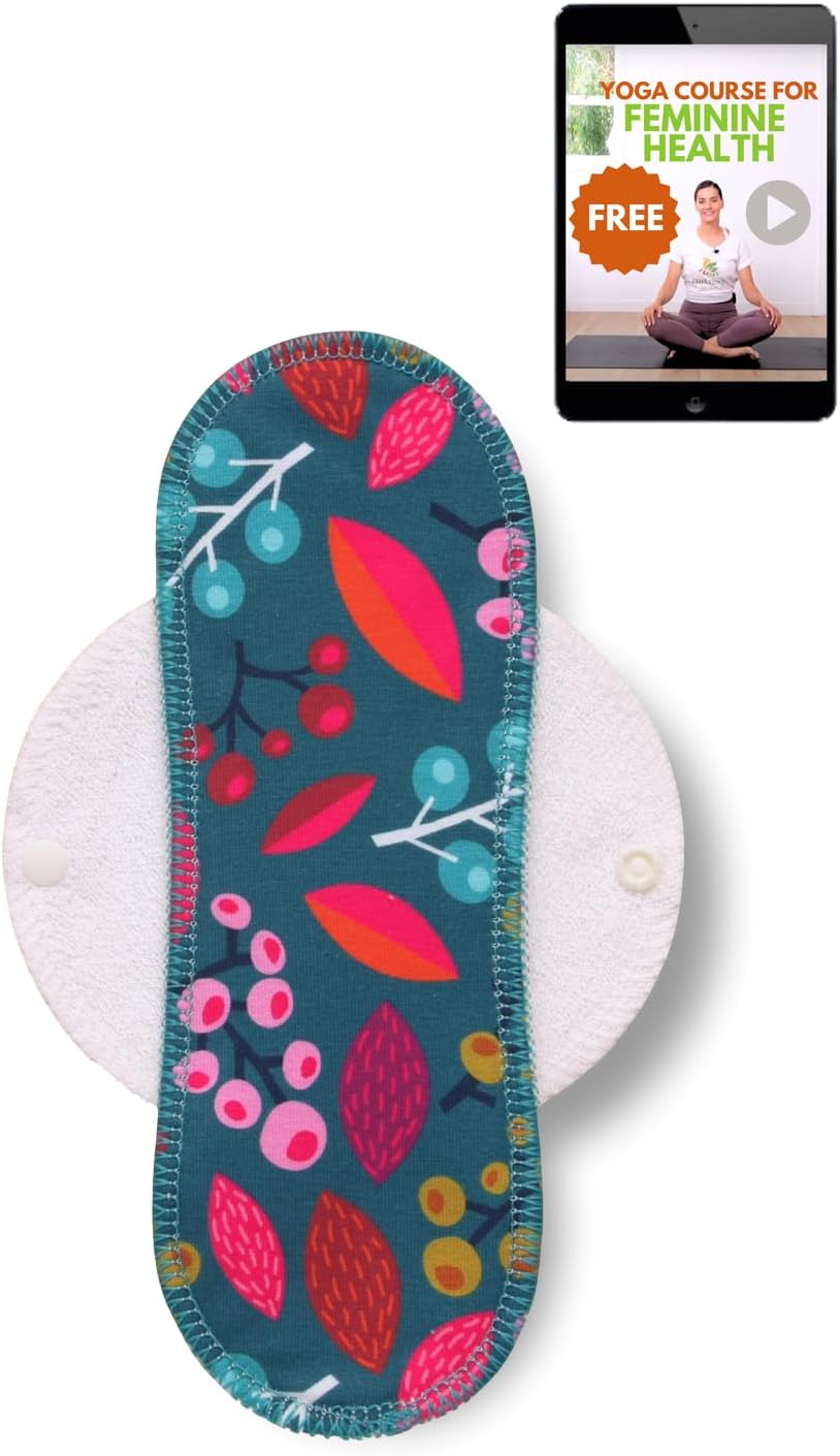 Cloth Pads Menstrual Heavy Flow; (Single L) Organic Cotton Reusable Pads Menstrual Made in EU; Reusable Period Pads; Reusable Sanitary Pads for Women; Overnight Washable Pads Menstrual