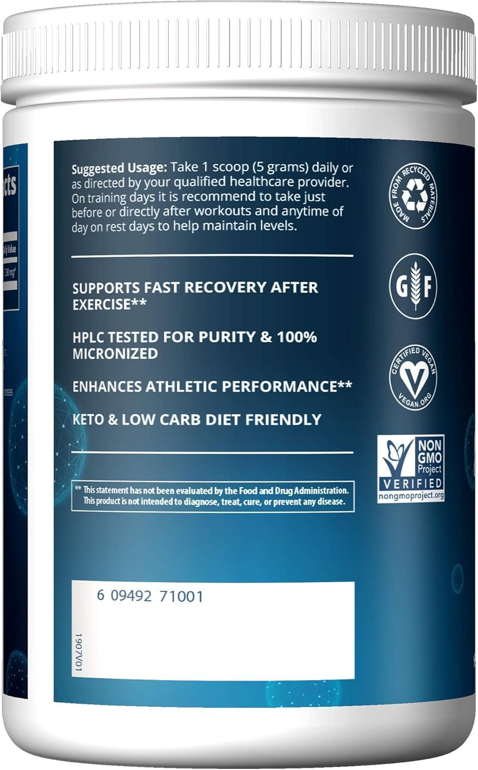 Creatine Monohydrate Powder (Micronized) - 325G - Powder : Health & Household