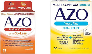 Azo Bladder Control Go-Less With Yeast Infection & Vaginal Symptom Relief Tablets Bundle | 72 Capsules & 60 Count