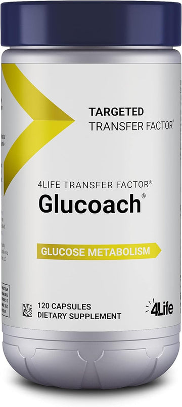 4Life Transfer Factor GluCoach - Targeted Healthy Hormone Balance, Endocrine, and Metabolic System Support - Dietary Supplement Supports Healthy Metabolism - 120 Capsules