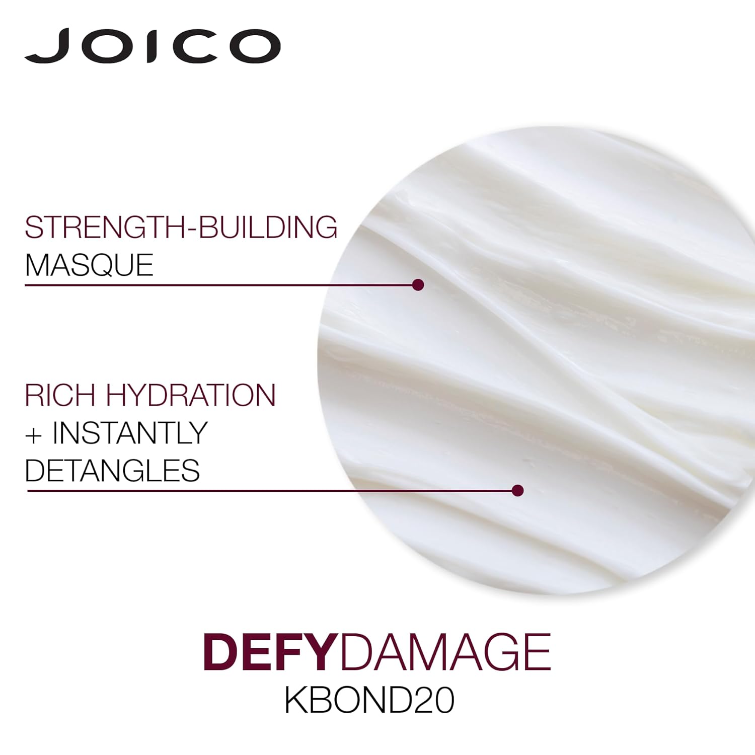 Joico Defy Damage KBOND20 Power Masque | For Stronger, Hydrated Hair | Color-Safe | Rebuild & Protect Bonds | Paraben-Free | Animal-Test Free Formula | 16.9 Fl Oz : Beauty & Personal Care