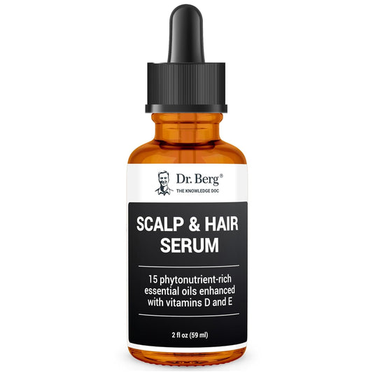 Dr. Berg (All In One) Hair Serum With Jojoba Oil & Castor Oil For Fuller Thicker Looking Hair | Contains 15 Plant-Based Natural Hair Oils | Enhancement With Vitamin E & D | 2 Fl Oz