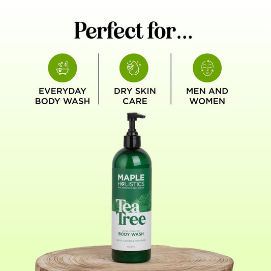 Tea Tree Oil Body Wash - Hydrating Shower Gel Tea Tree Body Wash for Women and Men - Women and Mens Body Soap with Peppermint and Tea Tree Essential Oil and Moisturizing Body Wash for Dry Skin Care